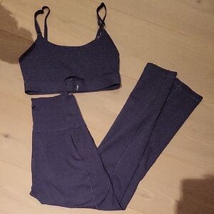 Adidas Deep Purple Sports Bra And Leggings Set Size Xs Bra Size S Bottom